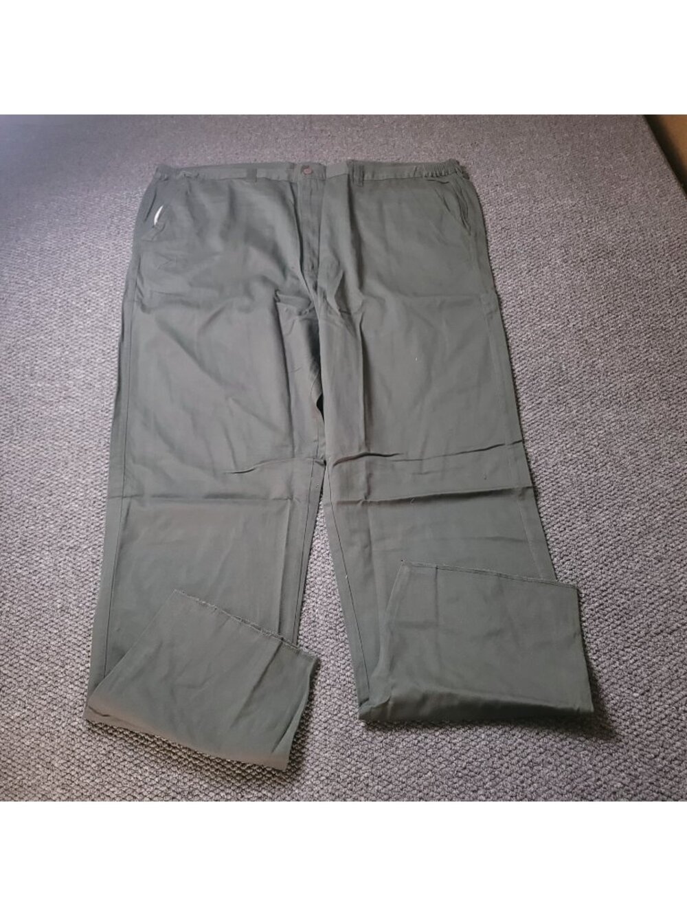Boulder Creek Cargo Pants Mens 52 x38L Big Tall Khaki Elastic LL Chino Green y2K